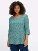 sheego 3/4-Arm-Shirt in salbei-rauchblau-bedruckt