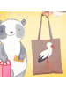 Mr. & Mrs. Panda Shopper Storch ohne Spruch in Braun Pastell