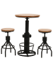 MCW Set Bartisch + 2x Barhocker N17, Natur