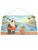 Mr. & Mrs. Panda Deko Schild Panda Schwimmbad Pommes Design ohne... in Weiß