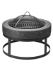 Gartenfreude Fire Pit mit Grillfunktion aus Metall, mit Grillrost und Feuerhaken in schwarz