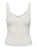 JACQUELINE de YONG Tank Top Oberteil JDYNANNA Shirt Pullover V-neck Ausschnitt in Weiß