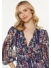 Usha Women Dress in navy blue multicolor