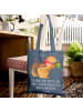 Mr. & Mrs. Panda Shopper Eichhörnchen Smoothie mit Spruch in Indigo Blue