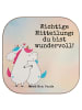 Mr. & Mrs. Panda Glas-Untersetzer Einhorn Mitteilung Design mit ... in Weiß