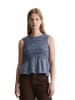Marc O'Polo DENIM Gesmoktes Seersucker-Peplum-Top slim in Light Blue