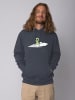 wat? Apparel Sweatshirt Alien on a paper plane in India Ink Grey