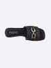 Heine Pantolette in schwarz-goldfarben
