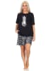 NORMANN Kurzarm Schlafanzug Pyjama Shorty Tiermotiv - 85171 in schwarz