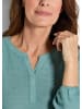 GOLDNER Kurzgröße:  Jerseybluse Elegante Rundhals-Bluse mit Zierblende in graugrün