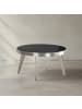 KADIMA DESIGN Couchtisch Glas Metall 60x60x33 cm Sofatisch Silber, Design
