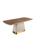 Angel Cerdá Esstisch 1166 in Beige/Gold/Walnuss – (B)200 x (T)95 x (H)76 cm