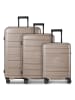Redolz Essentials 11 4 Rollen Kofferset 3-teilig mit Dehnfalte taupe