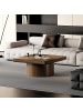 ABRIHOME Couchtisch in Braun 78 cm mit Holzmaserung Muster für Wohnzimmer
