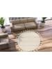 Kayoom Kurzflor Teppich Bohist 525 in creme - quadratisch