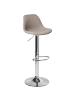 Beliani Drehhocker KAHLA in Beige/Silber - (W) 39 x (H) 80 x (L) 42 cm