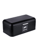 relaxdays Brotkasten in Schwarz – (B)42 x (H)17 x (T)24 cm