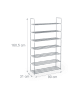 relaxdays Schuhregal in Silber/ Weiß - (B)90 x (H)160,5 x (T)31 cm