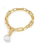 Lulu & Jane Perlen-Armband Metall-Legierung Muschelkernperle in gelbgold