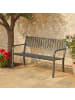 relaxdays Gartenbank in Grau - (B)127,5 x (H)82 x (T)59,5 cm