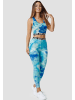 Holala Fashion Trainingsanzug Racerback Crop Top & Leggings Outfit in Blau