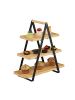 relaxdays Etagere in Natur/ Schwarz - (B)41 x (H)42 x (T)16,5 cm