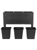 Beliani Outdoor Blumentopf CARAGANA in Schwarz - (W) 77 x (H) 58 x (L) 28 cm