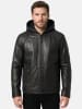 Tazzio Lederjacke "A805" - mit Kapuze - in Schwarz