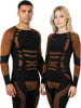 normani 2x Thermo-Langarmshirt UNISEX in Orange/Schwarz