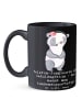 Mr. & Mrs. Panda Keramikbecher Meisterin Kundensupport mit Spruch in Schwarz