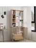 CALICOSY Bücherregal KORA in Beige - (W) 85,2  x (H) 187,8  x (L) 35 cm