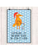 Mr. & Mrs. Panda Bild Fuchs Weihnachten mit Spruch in Blau Pastell