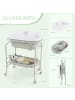 COSTWAY 4 in 1 Wickeltisch klappbar mit Badewanne in Grau