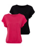 LASCANA T-Shirt in rot, schwarz