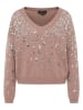 faina Damen Strickpullover in Taupe Silber