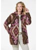 GOLDNER Hemdjacke in braun / pink / gemustert