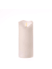 MARELIDA LED Kerze in Rustik-Optik flackernd Echtwachs H: 17cm in weiß