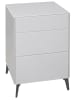 58 aufm Kessel KOMMODE Elfi 52x42x78 Hochglanz Kreidegrau/Glas Kreidegrau