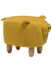 Beliani Tierhocker PIGGY in Gelb/Braun - (W) 50 x (H) 35 x (L) 32 cm