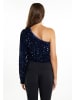 faina Damen One-Shoulder Top in Marine