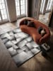 KADIMA DESIGN Teppich Kurzflor Patchwork pflegeleicht Wohnzimmer Schlafzimmer in Anthrazit