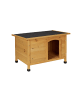 relaxdays Hundehütte in Natur/ Schwarz - (B)86 x (H)58 x (T)58 cm