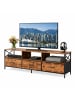 relaxdays TV Lowboard in Braun/ Schwarz - (B)147 x (H)50 x (T)40 cm