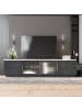ABRIHOME Grauer TV-Schrank 160×40×44,5 cm mit Marmorplatte und Stauraum