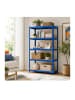relaxdays Schwerlastregal in Blau/ Braun - (B)120 x (H)200 x (T)50 cm