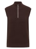Cecil Ärmellose Weste im Crochet-Look mit Zipper in Macchiato Brown