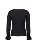 Zero  Pullover mit Volants am Ärmel in Black Beauty