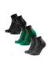 DANISH ENDURANCE Wandersocken Light Hiking Low-Cut in black/green/grey