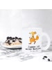 Mr. & Mrs. Panda Glas Fuchs Joggen mit Spruch in Transparent