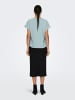 JACQUELINE de YONG Einfarbige Kurzarm Bluse V-Ausschnitt Blusenshirt Blouse JDYLION in Hellblau